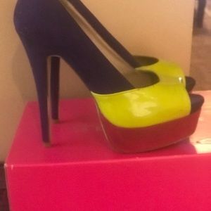 Purple and Lime green pumps